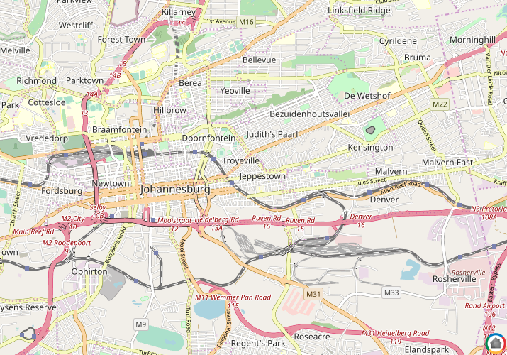 Map location of Fairview - JHB